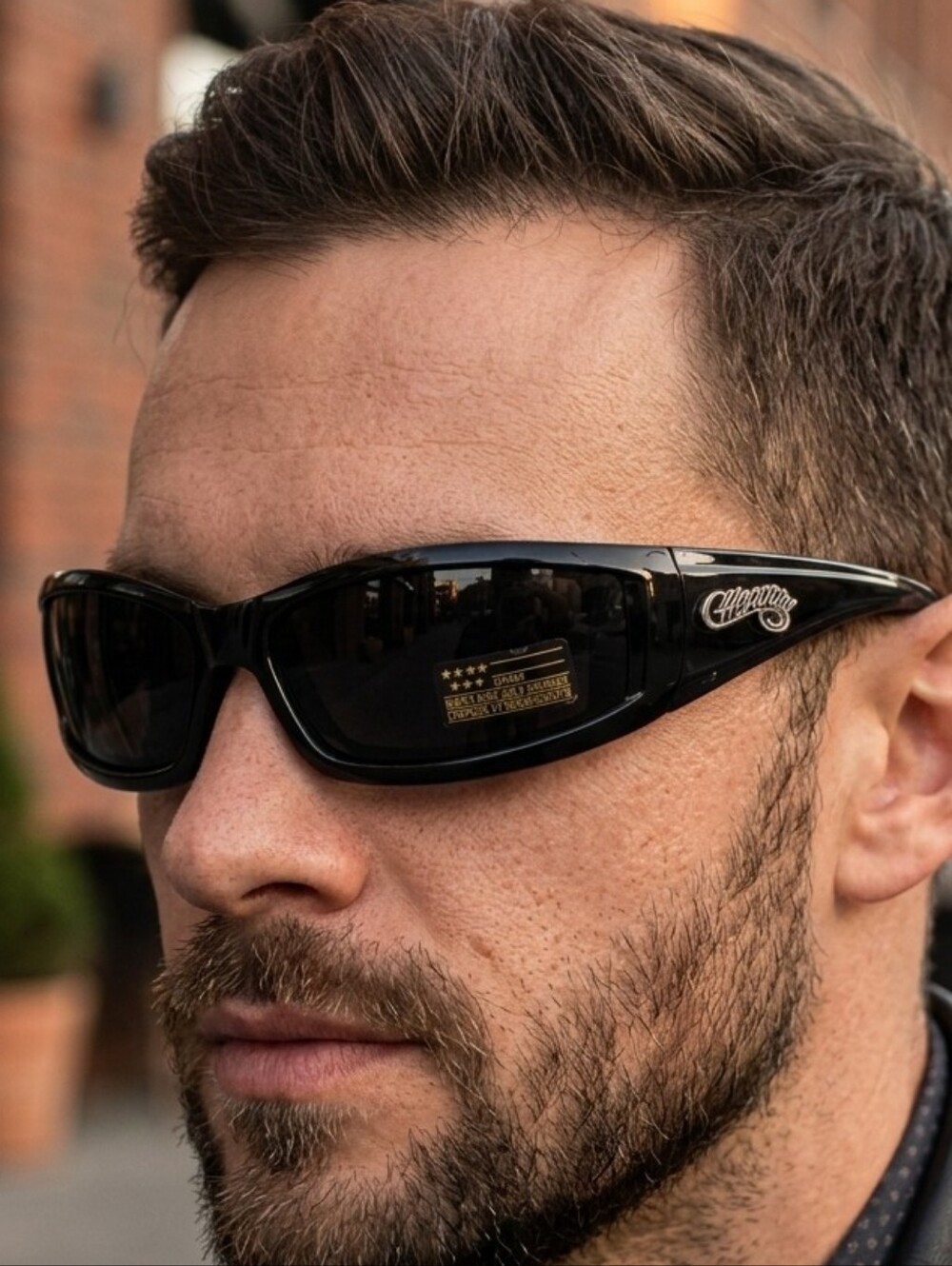 Black Wraparound Men's Sunglasses